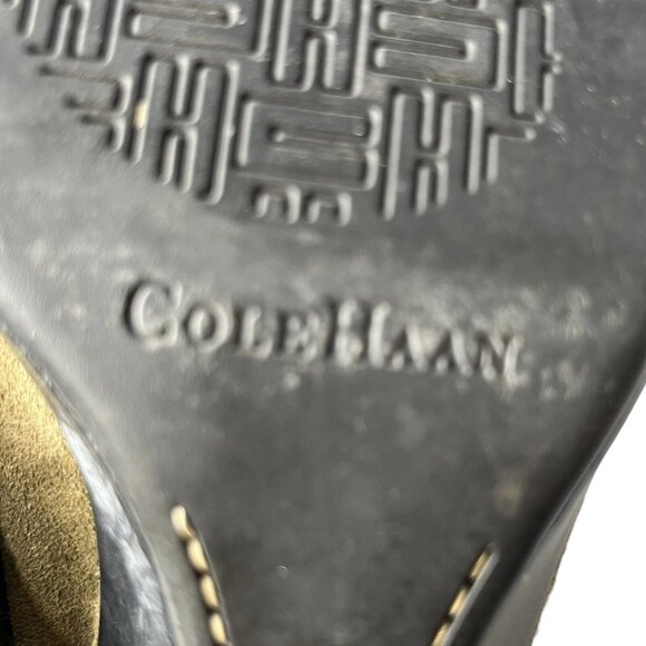 Cole Haan Womens Mules Clogs Leather Suede Khaki Slip On Size 8.5 B - Picture 11 of 13